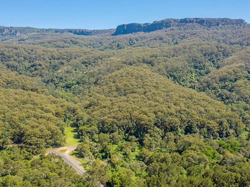 Aerial view of Cascades picnic area, Macquarie Pass National Park. Photo: John Spencer ©DPIE