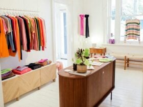 Retail counter inside store