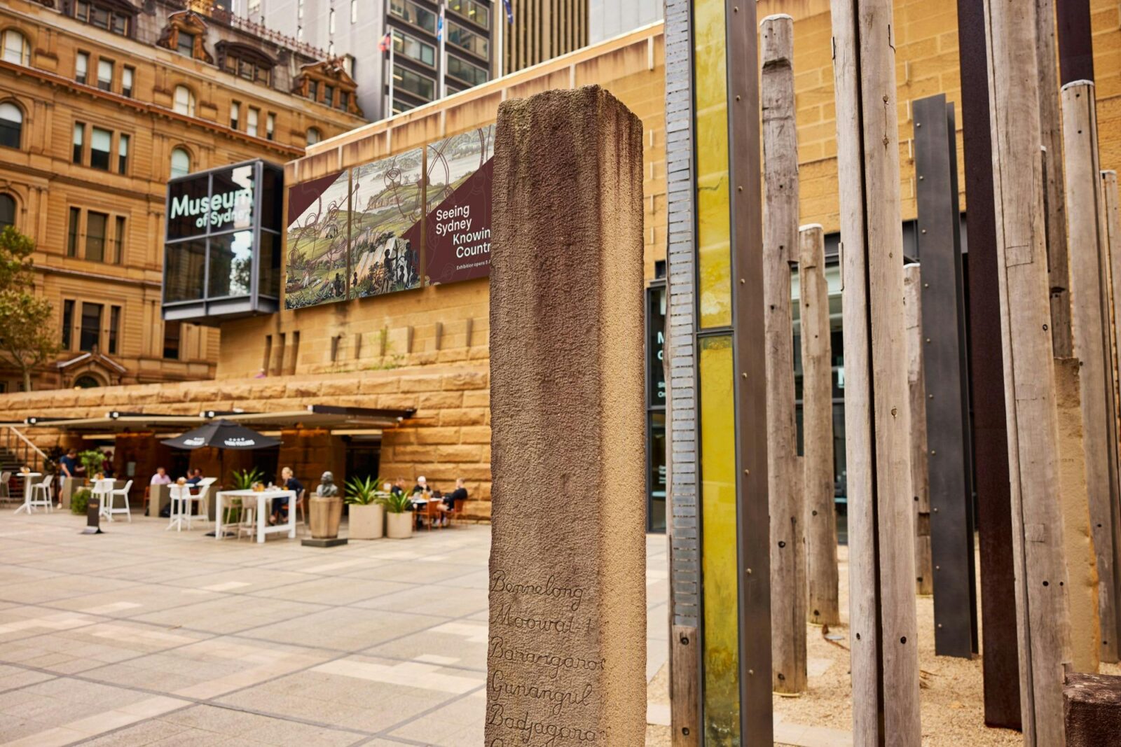 Installation in forecourt of museum