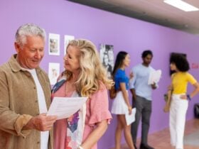 People enjoying a visit to Pari art gallery, Parramatta