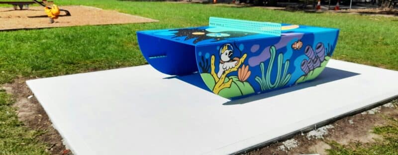 Outdoor table tennis tables at Peakhurst Park