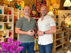 Owners David Yates (left) and Stan Savellis (right) standing in the front of the store