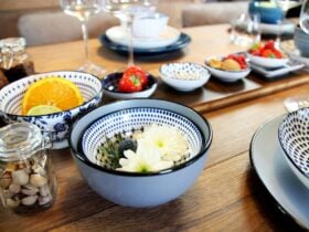 Beautiful dishes on a table