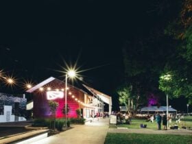 The Lismore Quad & Lismore Regional Gallery at night