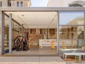 Restored historic room with coin press