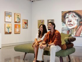 Visitors enjoying the Margaret Olley Art Centre