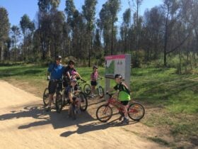 Image of family of MTB riders at Wylde MTB Trail