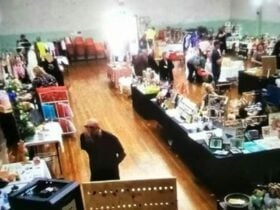 Inside view of stalls in the market