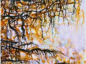 A painting of a tree