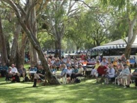 A relaxed Australia Day gathering under the gum trees, with the community coming together