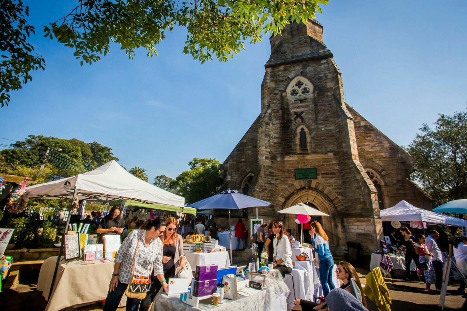 Market stalls at Balmain Markets, Sydney