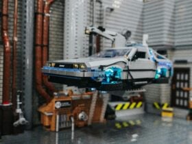 Image of a LEGO Delorean from the movie Back to the Future at Brickbuilt Sydney LEGO Fan Event