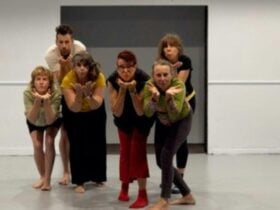 Image of six performers on stage