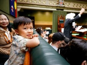 Child in legislative assembly chamber