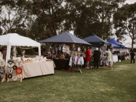 stall holders on the lawn.