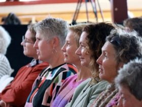 Audience members engaged in writers talking about their books