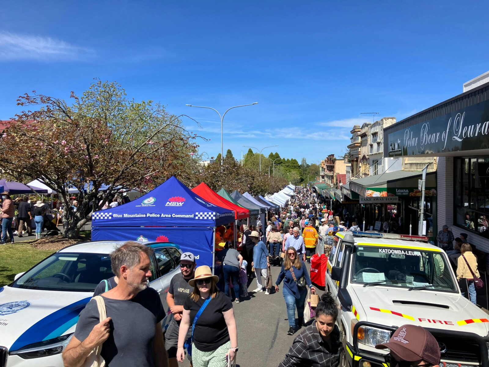 Stalls at the Leura Spring Fair