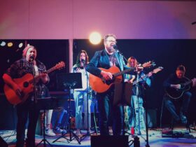 band playing at the brewery