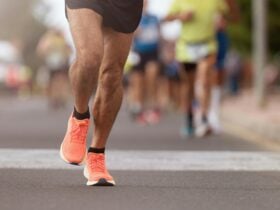person running on a road