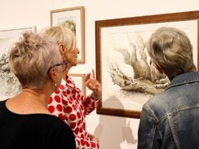 Installation shot of Innes Artists Exhibition at Glasshouse Regional Gallery, 2020.