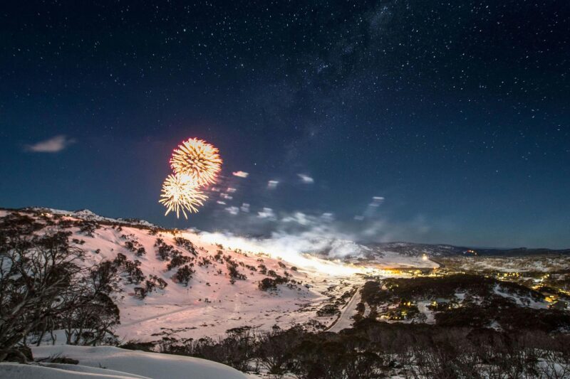 Noight Skiing and Fireworks