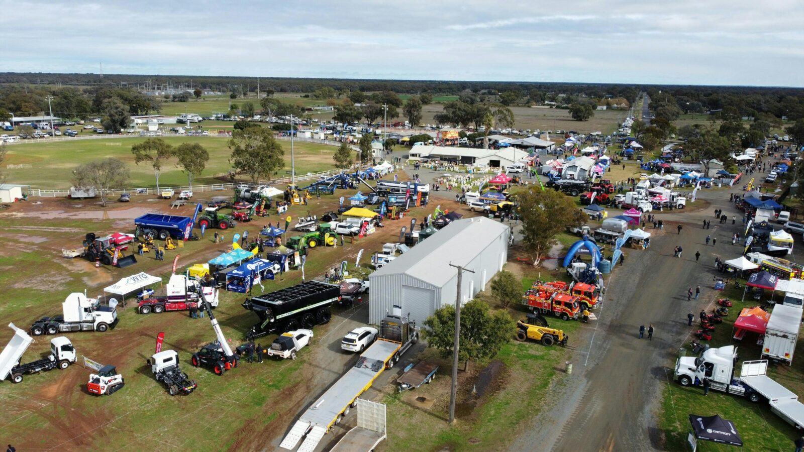 Aerial view of the Nyngan Ag Expo at the showground