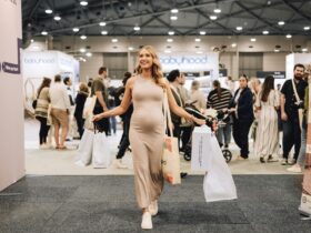 pregnant woman is shopping at pbc baby expo