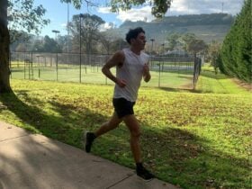 Running enjoying the course