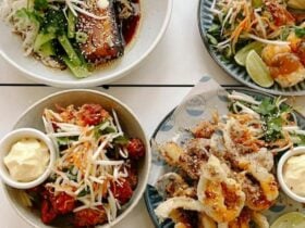 Thai dishes on a table