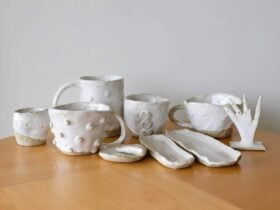 Ceramic pieces made in the workshop at Stomp Wines