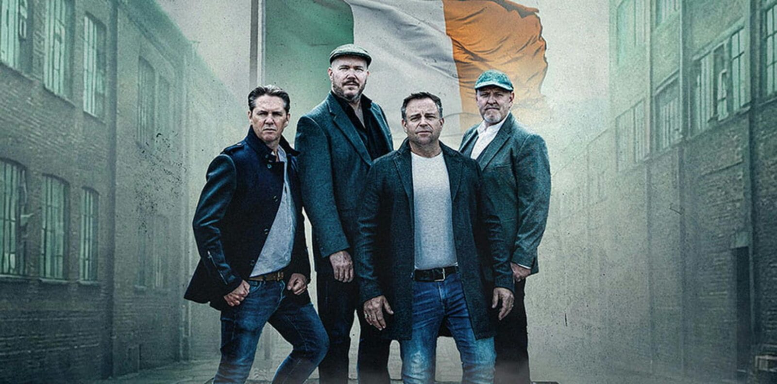 High kings standing in front of irish flag