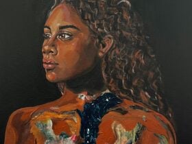 A painting of a portrait of a woman