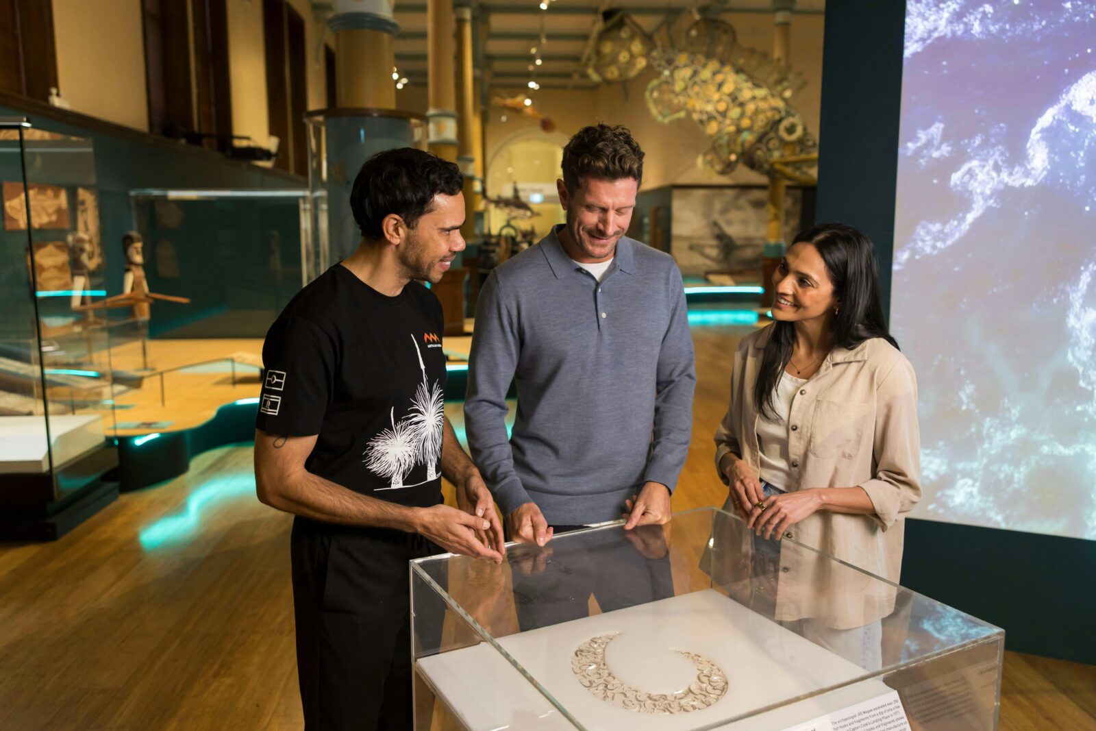 Visitors exploring the Garrigarrang: Sea Country permanent exhibition
