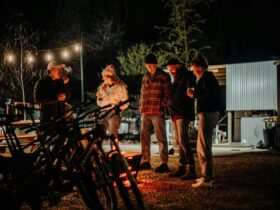drinks by the firepit in Tumbarumba