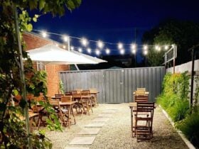 Outdoor dining under the stars.