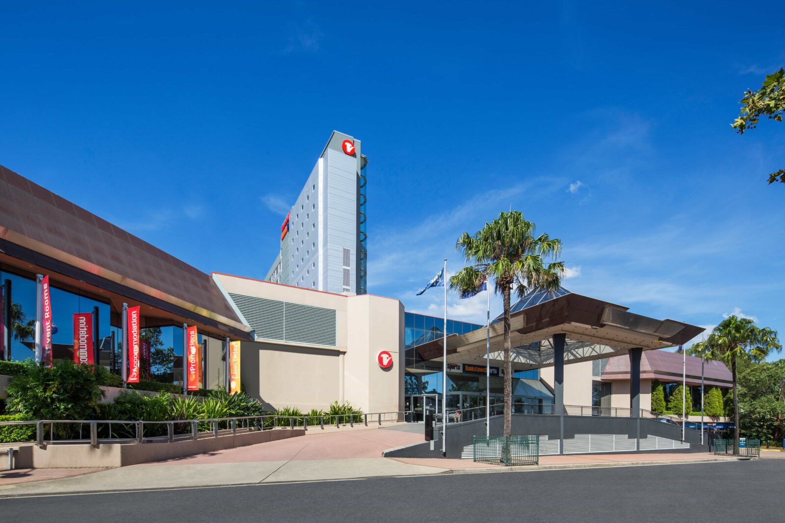 Mona Street entrance to Bankstown Sports Club and Travelodge Hotel Bankstown