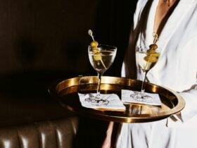 Martini on tray