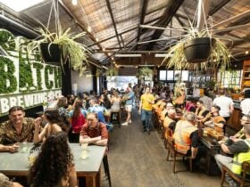 Bustling taproom at Batch's brewery in Marrickville