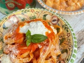 Italian pasta red accents