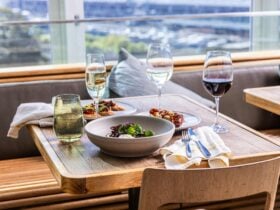 Table set for two for lunch
