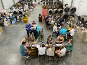 The wine cellar tasting area.