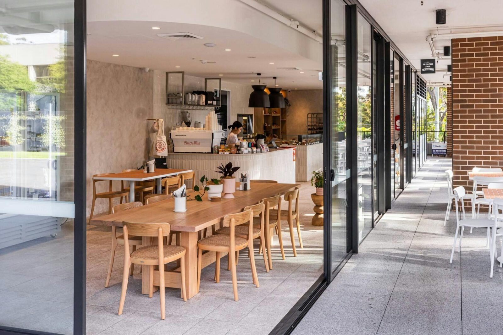 Alfresco dining area in bright and airy environment