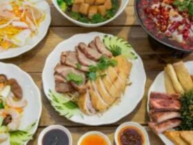 A tale full of chinese meal plates