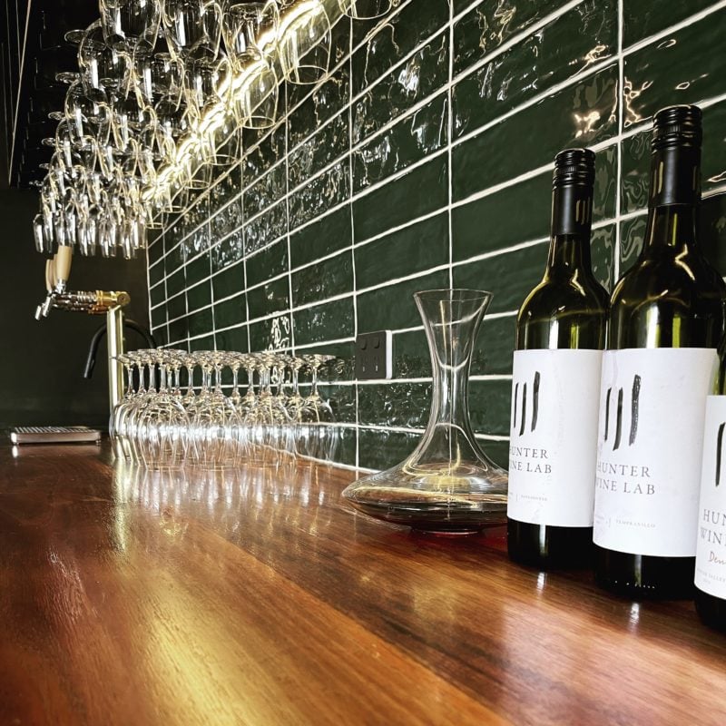 Tasting bar at Hunter Wine Lab