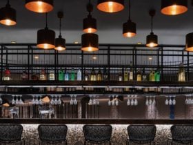 Bar set up with beautiful lighting