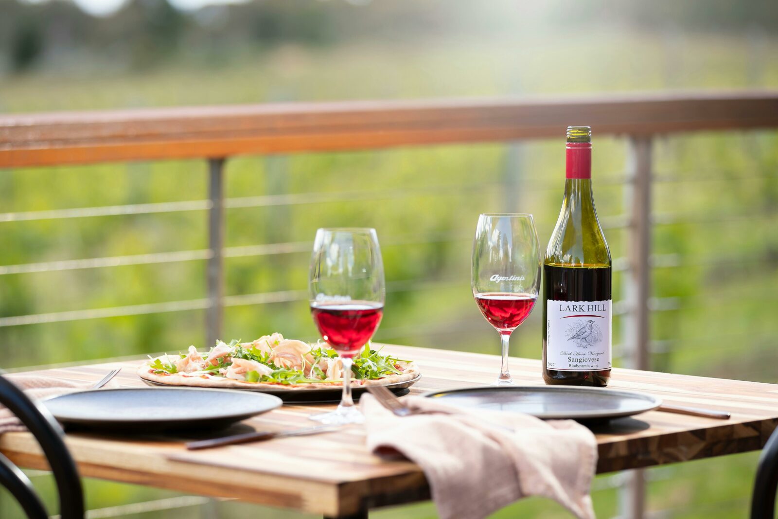 Photo of Lark Hill Sangiovese Red wine with Lunch on the Deck at Lark Hill