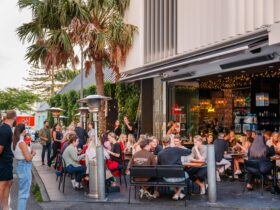 Diners seated outside