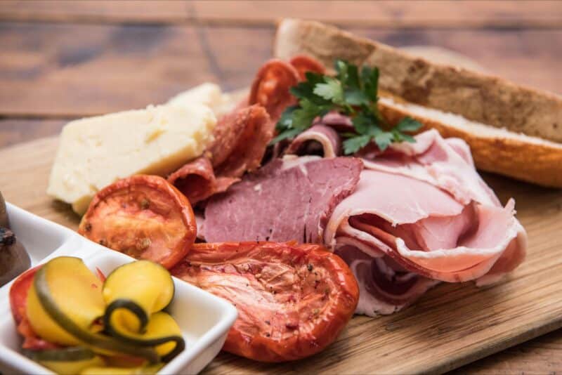 Delicious platter of locally sourced ingredients