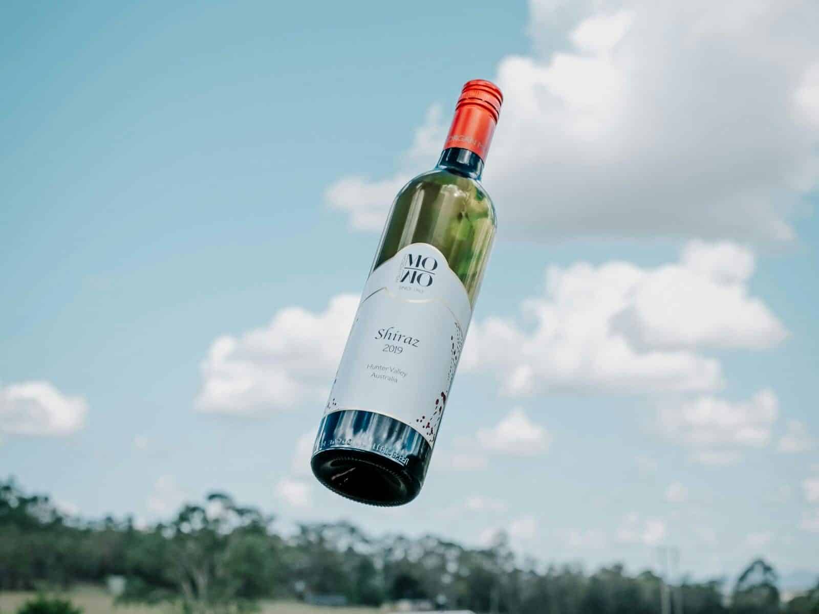 Molly Morgan Wines Shiraz bottle in air