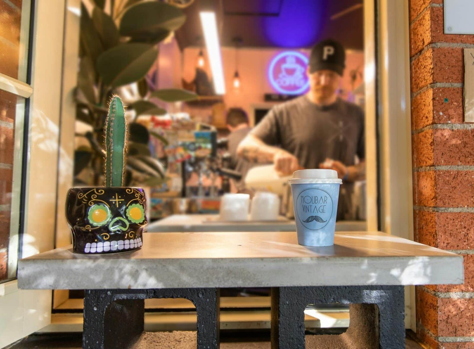 A Takeaway coffee at teh Moubar Vintage Espresso Coffee Bar